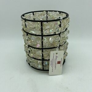New Home‎ Interiors Votive Jeweled Candle Holder Gift Clear Beads Beaded